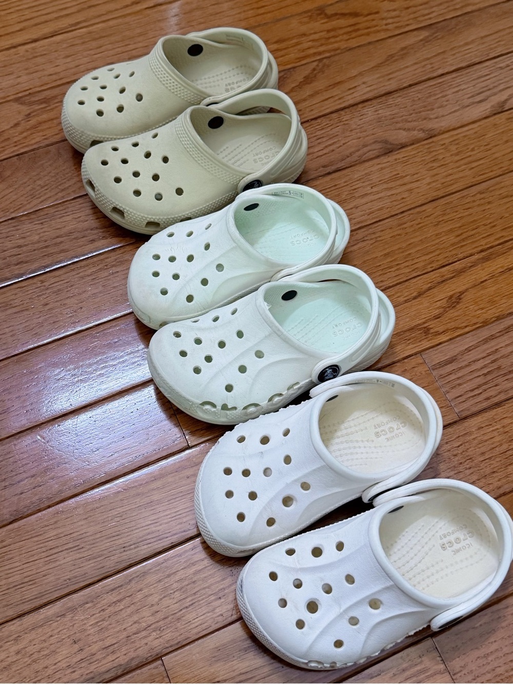 CROCS Kids Slip-On Clogs in White and Cream Shades